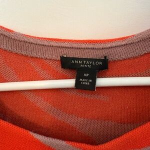 Ann Taylor Vibrant Red and Soft Gray Knit Dress